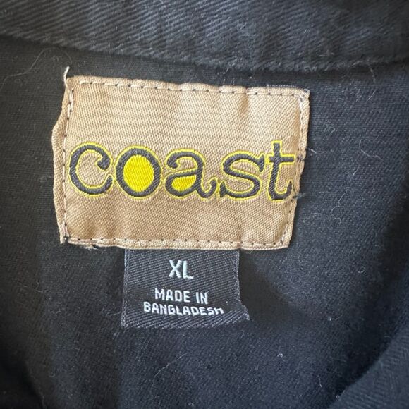 Coast Mens Fringe Vest Pitbull‎ Dog Motorcycle Button Down Sleeveless Black XL - Picture 3 of 8